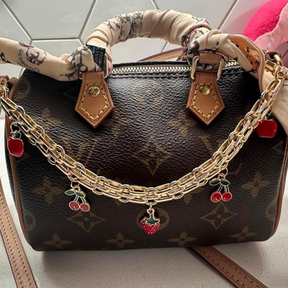 3 PCS Gold Cherry/Berry Bag Chain - Picture 1 of 4